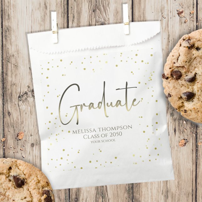 Gold Graduation Script Custom Party Favour Bags (Creator Uploaded)