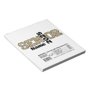 Gold Graduation Senior Candy Bar Wraps Party Favou Notepad