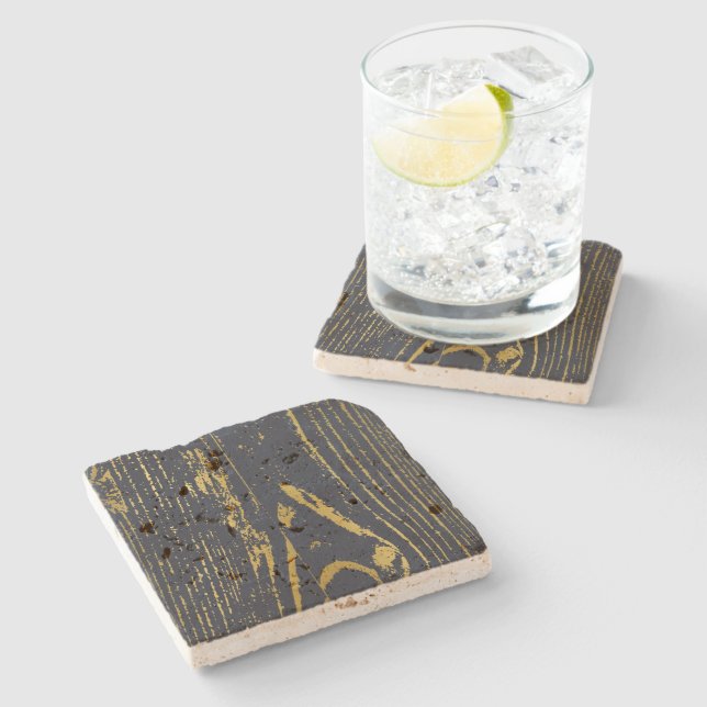 Gold Grain  Stone Coaster (Side)