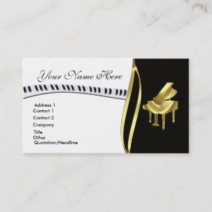 Gold Grand Piano Business Card