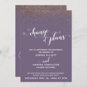 Gold & Grape Compote Purple "Change of Plans" Card