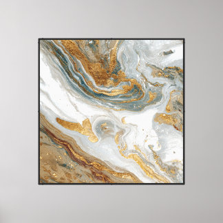 Gold & Gray Marble Flow – Abstract Wall Art
