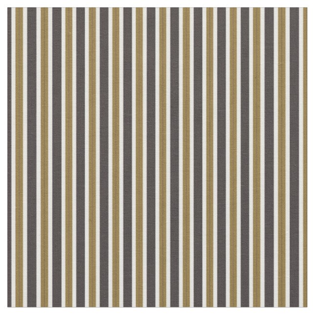 gold, gray thunder and white stripes fabric (Close Up)