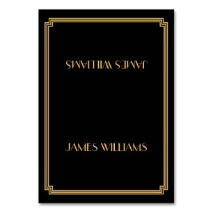 Gold Great Gatsby Art Deco Black Place Cards