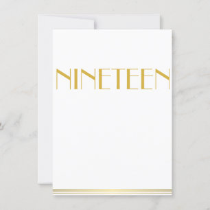 Gold Great Gatsby Wedding Table Cards Nineteen