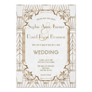 art deco wedding invitations announcements zazzle uk