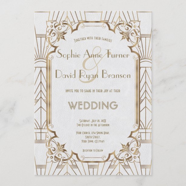 Art Deco Wedding Invitations & Announcements Zazzle UK