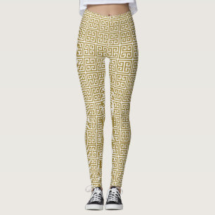 Gold Greek Key Leggings