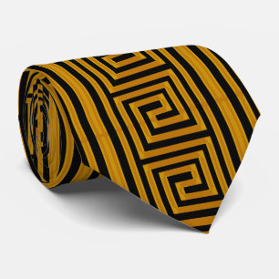 Gold Greek Key Pattern Tie