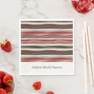 Gold Green Burgundy Blush Red Bridal Shower Napkin