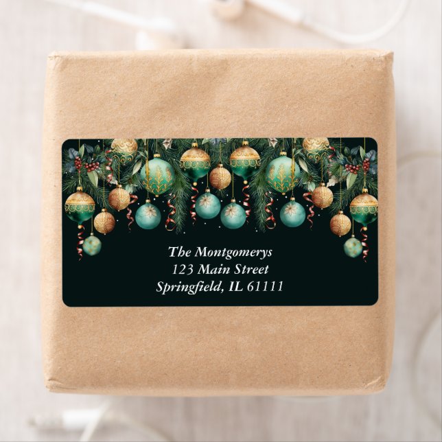 Gold Green Christmas Tree Ornaments (Insitu)