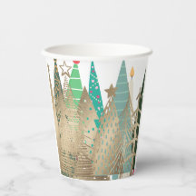 Gold & Green Christmas Trees Design 