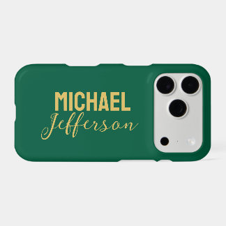 Gold green color elegant modern minimalist name