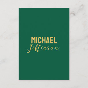 Gold green color elegant modern minimalist name enclosure card