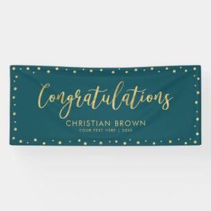 Gold & Green   Congratulations Party, Event Banner