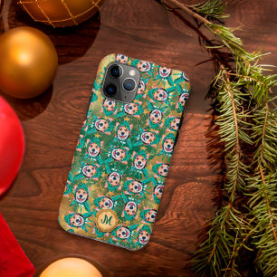 Gold Green Corgi Cute Dog Christmas iPhone 11 Pro Case