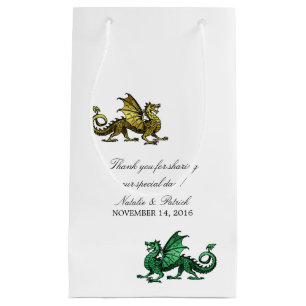 Gold Green Dragon Wedding Gift Bag