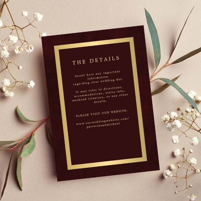 Gold green elegant wedding guest information enclosure card (Creator Uploaded)