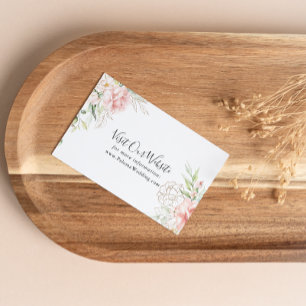 Gold Green Foliage Floral Wedding Website Enclosure Card