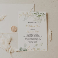 Gold Green Foliage Kitchen Tea Bridal Shower 