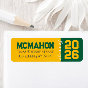 Gold & Green Graduation Return Address Labels
