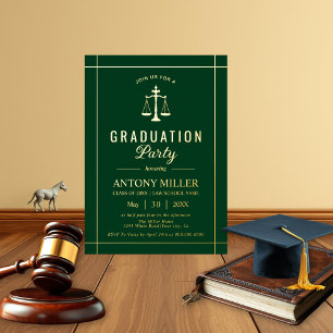 Gold, green law school graduation Class Of 2025 