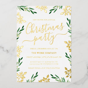 Gold Green Leaf Corporate Christmas Party