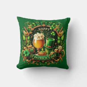 Gold & Green Ornate St. Patrick's Day Celebration Cushion