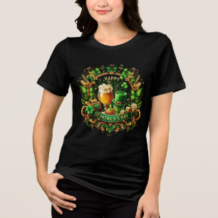 Gold & Green Ornate St. Patrick's Day Celebration Tri-Blend Shirt