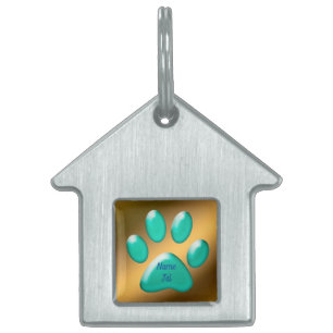 Gold Green Pet ID Tag