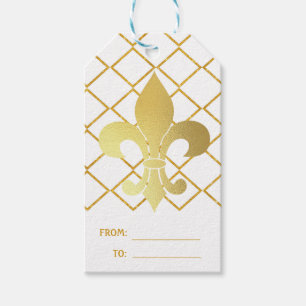 Gold Green Purple Mardi Gras Harlequin Pattern Gift Tags