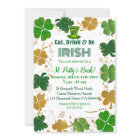 Gold Green Shimmer Irish Shamrocks St Pattys Bash 