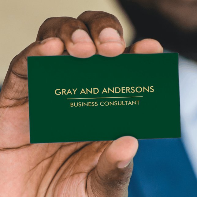 GOLD GREEN SIMPLE MINIMAL PROFESSIONAL CLEAN BUSINESS CARD (Creator Uploaded)
