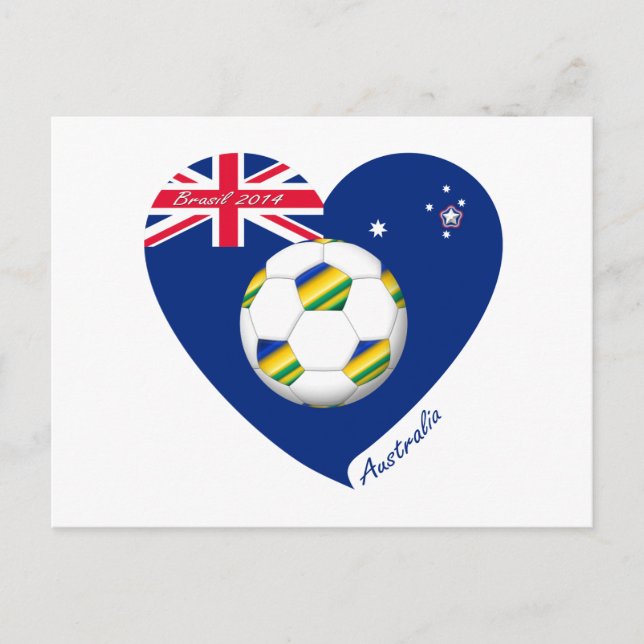 Gold & Green Soccer Team. Fútbol de "AUSTRALIA" Postcard (Front)