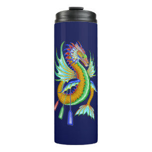Gold & Green Water Dragon Thermal Tumbler