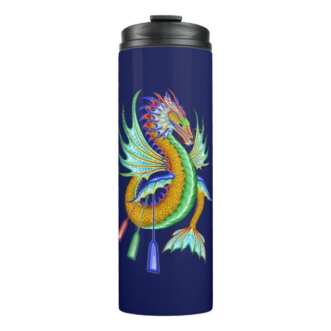 Gold & Green Water Dragon Thermal Tumbler (Front)