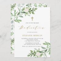 Gold Greenery and White Flowers Baby Dedication