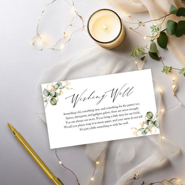 Gold Greenery Bridal Shower Wishing Well Insert (Creator Uploaded)