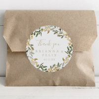 Gold Greenery Fall Thank You Wedding Favour  