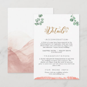 Gold Greenery Wedding Details Enclosure Card