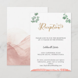 Gold Greenery Wedding Reception Insert Card
