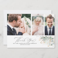 Gold Greenery Wedding Thank You Photo