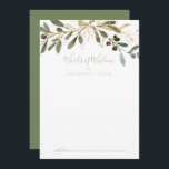 Gold Greenery Wedding Words of Wisdom Advice Card<br><div class="desc">This gold greenery wedding words of wisdom advice card is perfect for a modern wedding. The design features charming artistic green and gold foliage. These cards are perfect for a wedding, bridal shower, baby shower, graduation party & more. Personalise the cards with the names of the bride and groom, parents-to-be...</div>