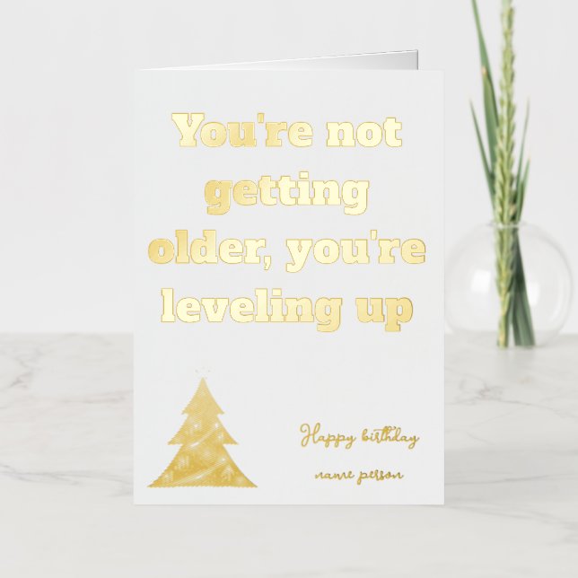 Gold Greeting Love Birthday Card Unique Gift idea (Front)