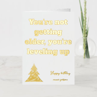 Gold Greeting Love Birthday Card Unique Gift idea