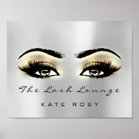 Gold Grey Brown Makeup Artist Beauty Studio Lashes