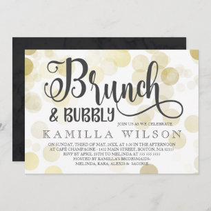 Gold & Grey Brunch & Bubbly Bridal Shower Invitation