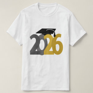 Gold Grey Class of 2026 Graduation T-Shirt