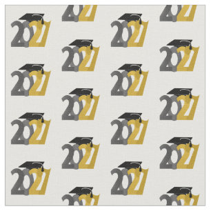 Gold Grey Class of 2027 Graduation Fabric