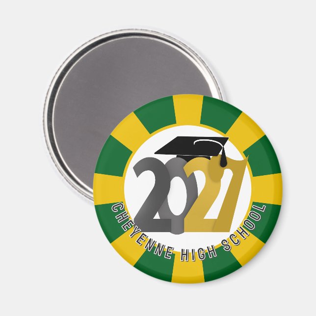 Gold Grey Class of 2027 Graduation Magnet (Front/Back)